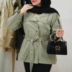 تصویر  بارونی دو جیب کمردار