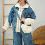 تصویر  شکت جین ترکیب با تدی+کیف