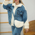 تصویر  شکت جین ترکیب با تدی+کیف