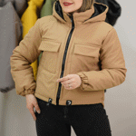 تصویر  کاپشن سیلیکونی کلاه دار پایین گتر