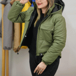 تصویر  کاپشن سیلیکونی کلاه دار پایین گتر