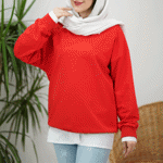 تصویر  ست دوتیکه(شومیز سفید+دورس قرمز)