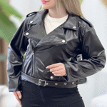 تصویر  کت چرم پایین کمربندی