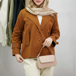 تصویر  کت کتان کوتاه جیب نما