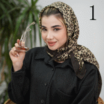 تصویر  روسری نخی پلنگی