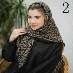 تصویر  روسری نخی پلنگی