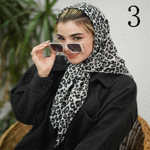 تصویر  روسری نخی پلنگی