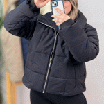 تصویر  کاپشن جلو زیپ یقه دار