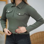 تصویر  بلوز فانریپ نیم زیپ