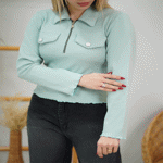 تصویر  بلوز فانریپ نیم زیپ