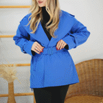 تصویر  بارونی کلاه دار کمربندی