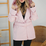 تصویر  بارونی کلاه دار کمربندی