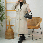 تصویر  بارونی جلو ژیله کمربندی بلند