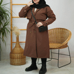 تصویر  بارونی جلو ژیله کمربندی بلند