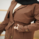 تصویر  بارونی جلو ژیله کمربندی بلند