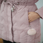 تصویر  کاپشن کمرگتر پوم دار