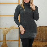 تصویر  گپ بافت یقه اسکی بلند