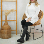 تصویر  گپ بافت یقه اسکی بلند