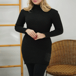 تصویر  گپ بافت یقه اسکی بلند