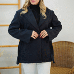 تصویر  پالتو فوتر تک دکمه کوتاه