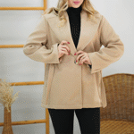 تصویر  پالتو فوتر تک دکمه کوتاه