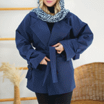 تصویر  بارونی 4دکمه کمردار