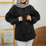 تصویر  بارونی 4دکمه کمردار