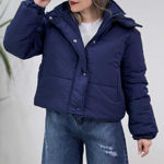 تصویر  کاپشن باکسی کلاه دار