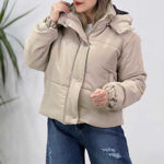 تصویر  کاپشن باکسی کلاه دار