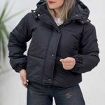 تصویر  کاپشن باکسی کلاه دار