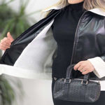 تصویر  کت چرم خز دار 2جیب