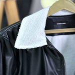 تصویر  کت چرم خز دار 2جیب