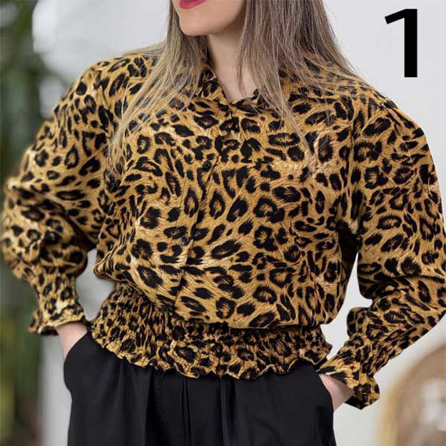 تصویر  شومیز کرپ پلنگی