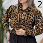 تصویر  شومیز کرپ پلنگی