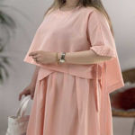 تصویر  ست شومیز و دامن شلواری لینن