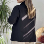 تصویر  کت تک دکمه آستین راه راه