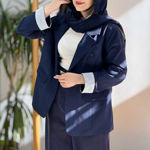 تصویر  کت تک دکمه آستین راه راه