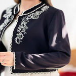 تصویر  کراپ کت مغزی دوزی مزونی