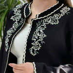 تصویر  کراپ کت مغزی دوزی مزونی