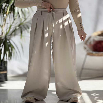 تصویر  شلوار بگ بزیاق کمربندی