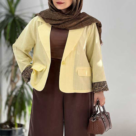 تصویر  مانتو کتی آستین پلنگی