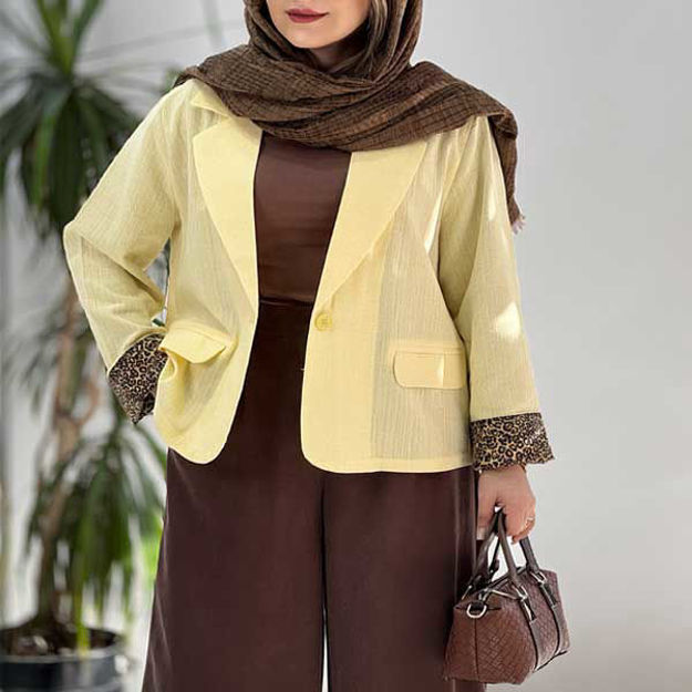 تصویر  مانتو کتی آستین پلنگی