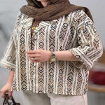 تصویر  مانتو کتی لینن طرحدار