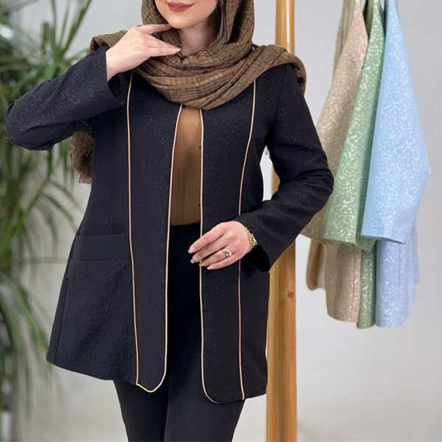 تصویر  مانتو  کتی مغزی دوزی دو جیب