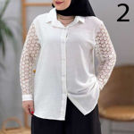 تصویر  شومیز آستین دانتل