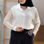 تصویر  شومیز آستین دانتل