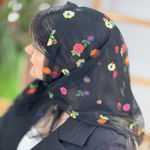 تصویر  مینی اسکارف توری گل