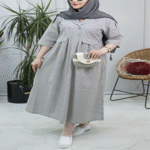 تصویر  کفتان نخ لینن راه راه