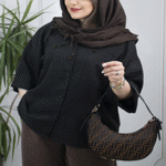 تصویر  مانتو شانتون آستین پاکتی