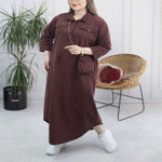 تصویر  کفتان کتان کیف دار